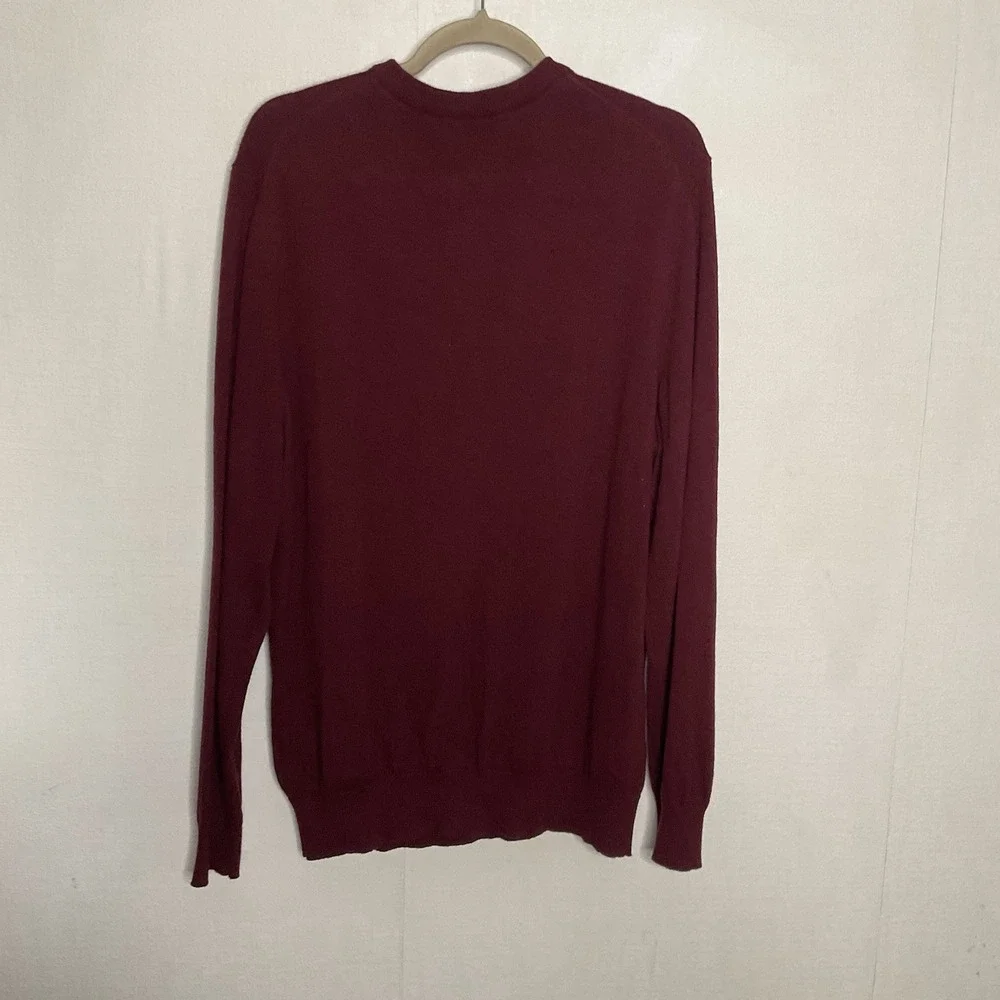 Vineyard Vines Sweater Mens Large Cotton Cashmere Maroon Pullover Crew Logo‎